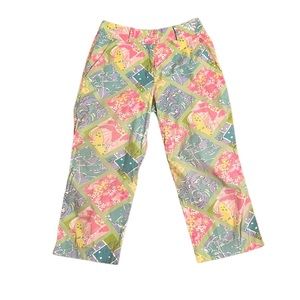 HP🎉Lilly Pulitzer Vintage White Label Capri Cropped Pants Women's Size 2 Petite